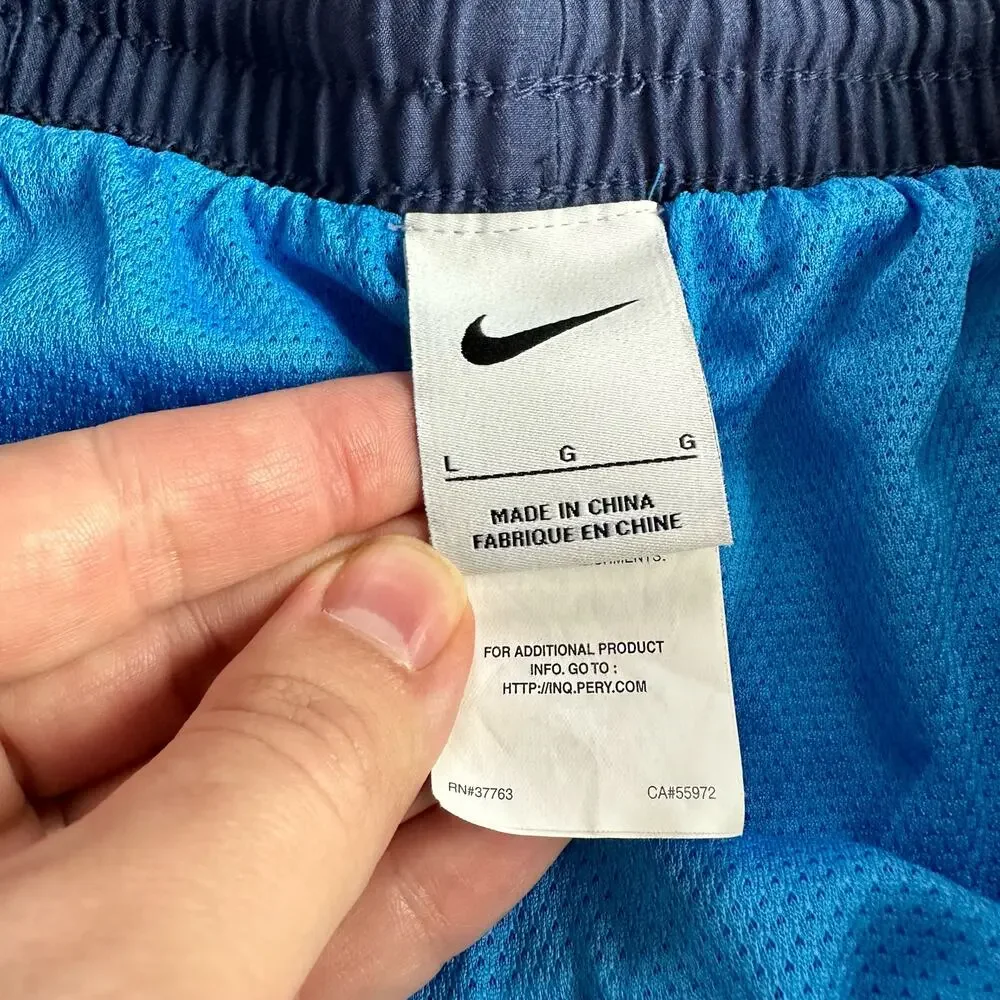 Nike Men's Large Blue Ombre Just Do It Swoosh Patch Swim Trunks Shorts Mesh